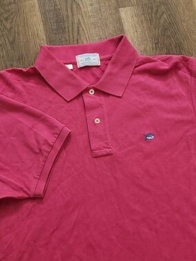 Southern Tide Skipjack Polo Men's Medium Logo Collared Cotton Pink embroidered